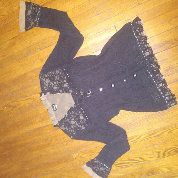 1990s WhimsiGrunge OOAK -HANDMADE ARTPOP LUXURY cardigan - Picture 11 of 16